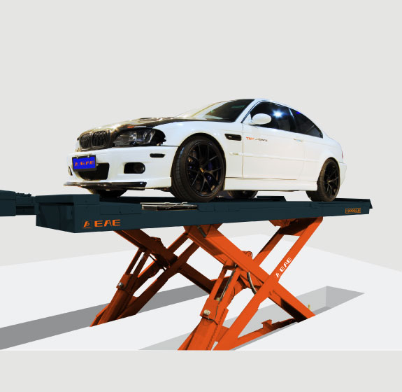 Professional vehicle lift in garage