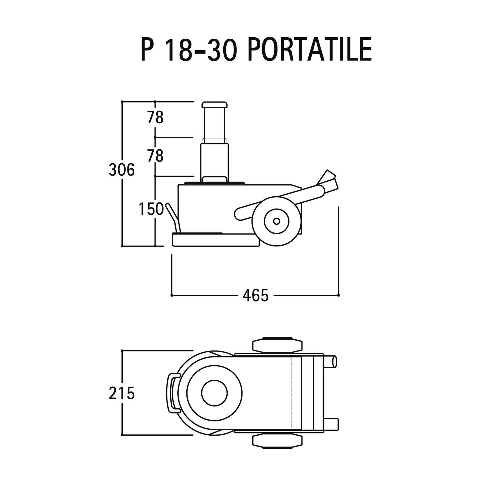 Pasquin P18-30 Air Hydraulic Jack (30/18 Ton) Pasquin P18-30 Air Hydraulic Jack (30/18 Ton) - Image 2