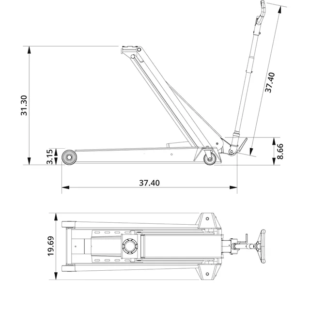 AC Hydraulic DK20HLQ 2 Tonne High Lift Trolley Jack AC Hydraulic DK20HLQ 2 Tonne High Lift Trolley Jack - Image 4