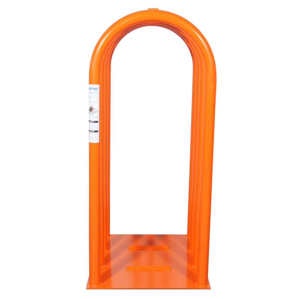 MIC-4 Truck & Bus Tyre Inflation Cage Martins MIC-4 4-bar truck and bus tyre inflation safety cage in safety orange