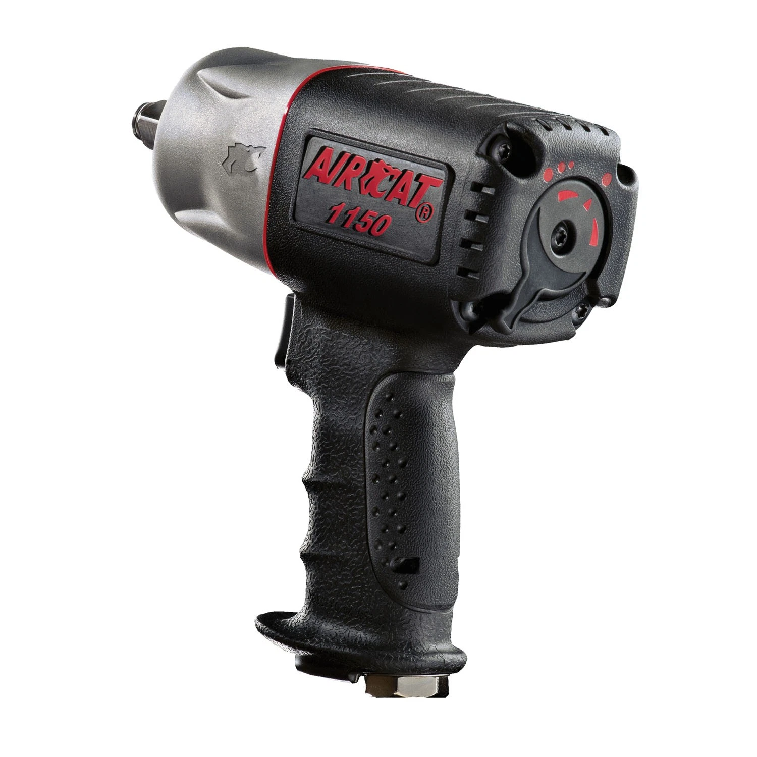 Aircat UT1150 Impact Wrench 1/2" Drive Composite Twin Hammer Aircat UT1150 impact wrench 1/2 inch drive composite body left profile view