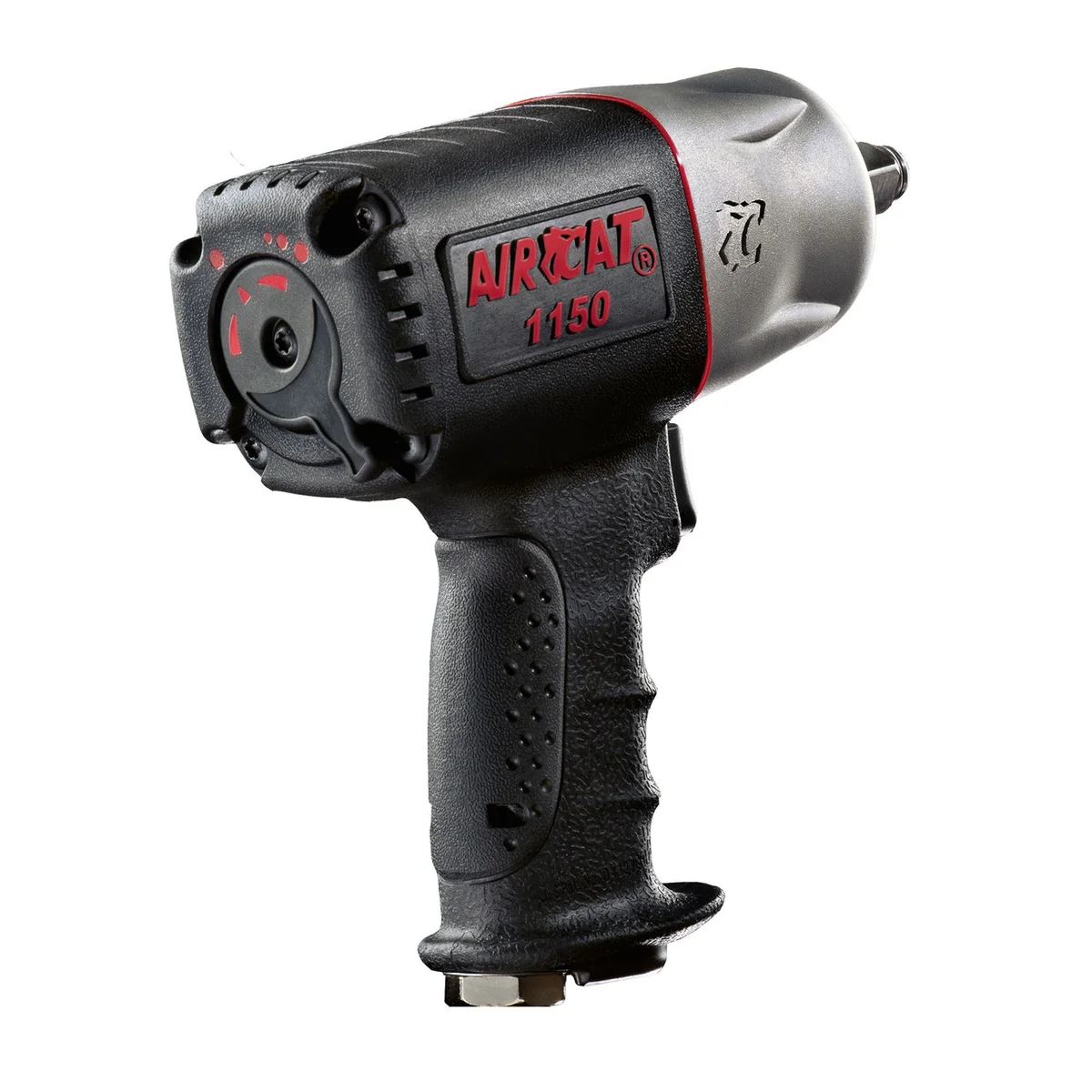 Aircat UT1150 Impact Wrench 1/2" Drive Composite Twin Hammer Aircat UT1150 impact wrench right side profile showing power management dial